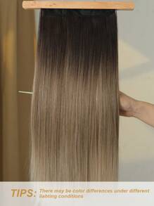 4pcs Ombre 22 Inch Long Straight Clip-In Hair Extensions For Women, Synthetic Hair Extensions - Ombre - View 4
