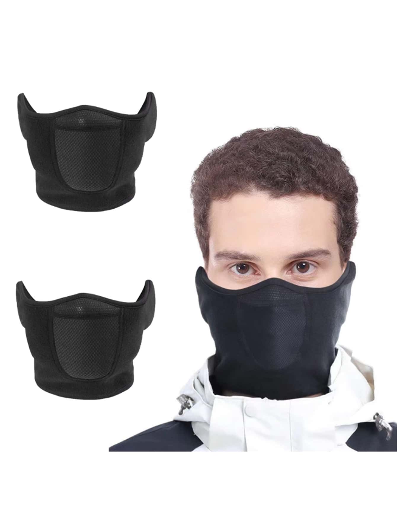 قناع وجه مقاوم للرياح وداف للرقبة 2 قطعة للرجال، أقنعة التزلج في عيد الهالوين