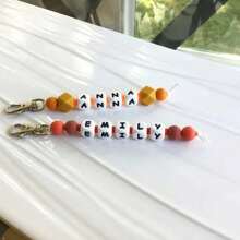 1pc Customized Silicone Bead Keychain, Personalized English Letters, Name Keychain, Bag Accessories, Unique Customized Gifts