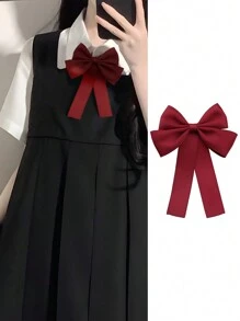 1pc Women's Solid Color Sweet Collegiate Style Bow Tie, Suitable For Daily Life And School Accessories Women Valentine's Day Valentines - Multicolor - View 13