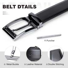 Belt Men Adjustable Leather Leather Belt Men 32mm Wide Men Black Belt For Business Suit Jeans Leisure