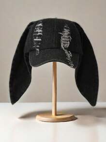 1 gorra de béisbol, gorra de béisbol azul con orejeras largas de felpa, linda gorra lavada, gorra de béisbol desgastada lavada negra con orejeras largas de felpa, adecuada para presentaciones en el escenario y vacaciones de invierno y otoño - Multicolor - Ver 16