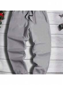 Lisa Loose Style Kids Sweatpants, Drawstring Waistband Sweatpants. - Xám - Xem 2
