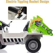 Ride On Dump Truck,24V Ride On Car With Remote Control, Kids Electric Car With Remote Control, Ride On Construction Vehicles With Electric Dump Bed And Extra Shovel, Music Player