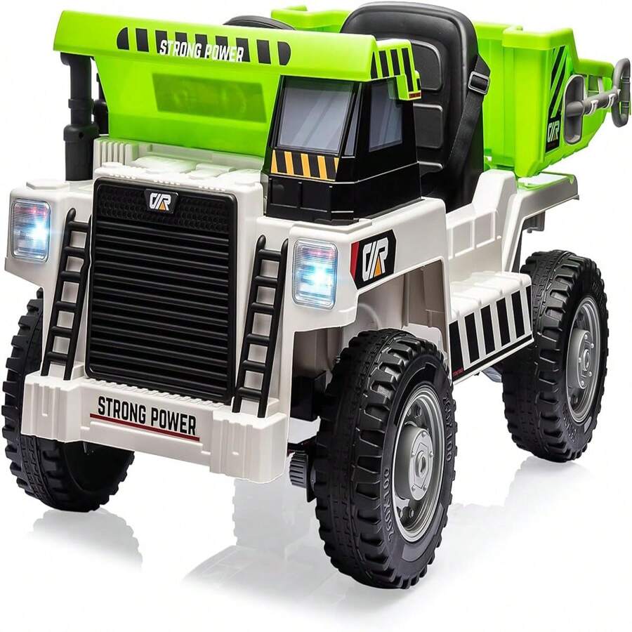 Ride On Dump Truck,24V Ride On Car With Remote Control, Kids Electric Car With Remote Control, Ride On Construction Vehicles With Electric Dump Bed And Extra Shovel, Music Player