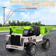 Ride On Dump Truck,24V Ride On Car With Remote Control, Kids Electric Car With Remote Control, Ride On Construction Vehicles With Electric Dump Bed And Extra Shovel, Music Player