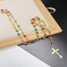 1 件时尚潮流和玫瑰花串珠项链和手链，男女通用 - 彩色的 - 查看 5