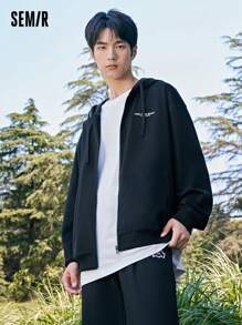 SEMIR Áo khoác co giãn thêu đơn giản cho cặp đôi mùa thu dành cho nam - màu đen - Xem 3