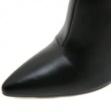 Fall/Winter Perforated Pointy Toe Super High Heel Women Ankle Boots,Boots For Women - Black - View 5