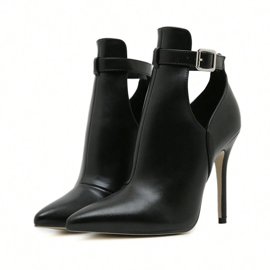 Fall/Winter Perforated Pointy Toe Super High Heel Women Ankle Boots,Boots For Women