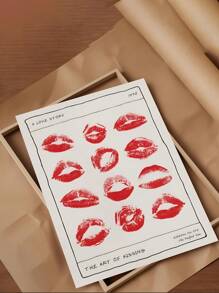 1 tấm áp phích Nụ hôn cổ điển thập niên 70, Nghệ thuật treo tường màu đỏ, Bản in Hippie, Áp phích cổ điển, Trang trí phòng, Họa tiết cổ điển, Nghệ thuật treo tường - Nhiều màu - Xem 5