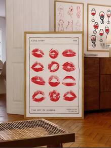 1 tấm áp phích Nụ hôn cổ điển thập niên 70, Nghệ thuật treo tường màu đỏ, Bản in Hippie, Áp phích cổ điển, Trang trí phòng, Họa tiết cổ điển, Nghệ thuật treo tường - Nhiều màu - Xem 6