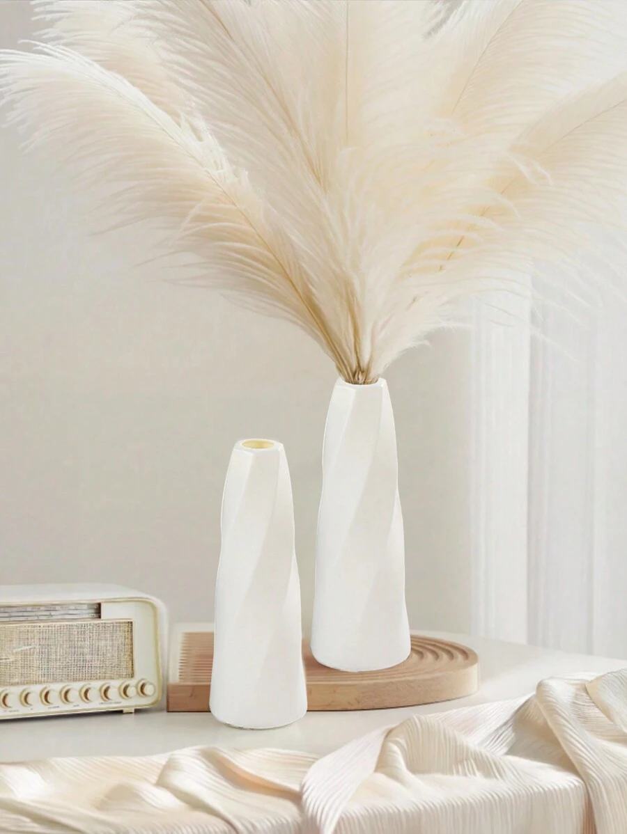 1 件塑料花瓶，客厅装饰花瓶，防掉落花瓶，人造花瓶，高品质北欧风格现代装饰圆形塑料花瓶，家居装饰，花瓶，中心装饰，桌面装饰，圣诞礼物 - 彩色 - 查看 1