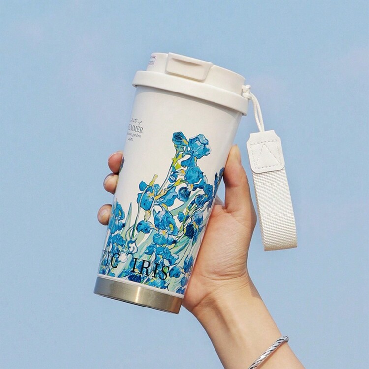 1 件 500ml/16.9oz 双饮咖啡杯，高品质不锈钢真空保温杯带吸管，男女皆宜，适合户外和车辆返校 - 彩色 - 查看 14