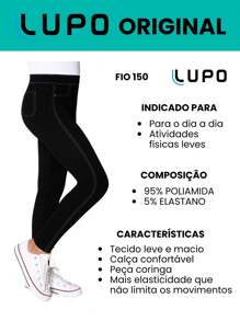 Lupo Children's Leggings, 150 Yarn Polyamide, Thick Fabric - màu đen - Xem 2