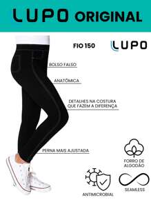 Lupo Children's Leggings, 150 Yarn Polyamide, Thick Fabric - màu đen - Xem 4