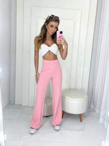 Women's Side Stripe Pants - Màu Hồng baby - Xem 2