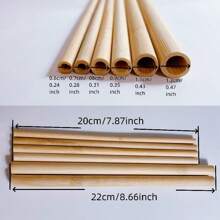 10 /100 件独立包装天然可重复使用竹吸管适用于咖啡、牛奶、茶、果汁和厨房用品，适用于节日派对、婚礼和情人节礼物、圣诞礼物装饰 - 10PCS - 查看 2