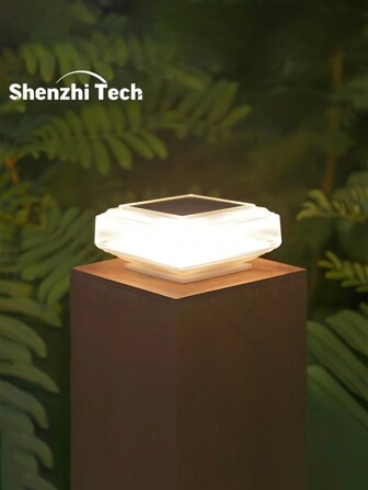 1pc Outdoor Solar Pillar Light Modern Solar Post Cap Light LED Fence Deck Post Light Landscape Lighting Suitable For Garden Patio Porch Courtyard Decoration
