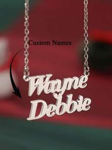 1 Chiếc Vòng Cổ 2 Tên Tùy Chỉnh Vòng Cổ Thép Không Gỉ Cá Nhân Hóa Vòng Cổ Tên Đôi Đơn Giản Quà Tặng Sinh Nhật Quà Kỷ Niệm Cho Cặp Đôi Trang Trí Tiệc Ngày Lễ Tình Nhân Trang Phục Hàng Ngày - Bạc - Xem 6