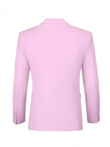 Chaqueta de traje rosa para hombre, corte slim, moda, negocios - Rosa - Ver 3