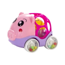 Rattle With Wheels Animal Children Baby Interactive Toy Dog Owl Pig Car - 小狗 - 查看 7