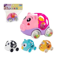 Rattle With Wheels Animal Children Baby Interactive Toy Dog Owl Pig Car - 小狗 - 查看 2