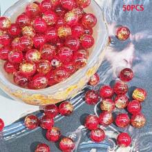 50/100/150/200 hạt thủy tinh nứt màu chuyển sắc - Đỏ & Xanh lá Ombre, dùng làm đồ trang sức DIY, vòng cổ thời trang, vòng tay, hoa tai, dây điện thoại, móc chìa khóa, mặt dây chuyền - Nhiều màu - Xem 24