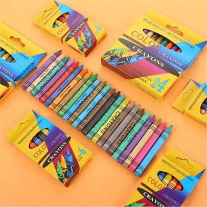 6/8/12/24 Colors Student Graffiti Bathroom Mini Crayon Push Pull Crayon Puzzle And Odorless Water Based Painting Water Washed Crayon Halloween Christmas Thanksgiving Festival Gift
