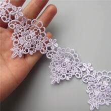 Cinta de encaje con borde de flor de 5 cm de ancho, adorno de estilo vintage, tela bordada, aplicación de costura, artesanía, decoración de boda y vestido de novia, DIY, decoración de ropa, bordado
