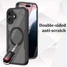 豪华 360 全身防震保护手机壳适用于 iPhone 16 Pro Max 16 Plus 透明磁性后盖为万圣节、圣诞节、生日、新年礼物、送给朋友的礼物提供全面保护 - 紅色 - 查看 4