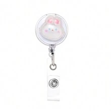 1pc/3pcs/5pcs Cute Cartoon Frog, Rabbit, Bear ID Badge Clip, Retractable Clip-On Name Card Holder Back To School