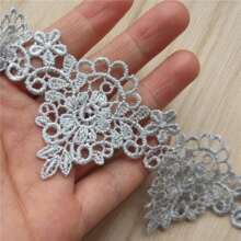 Cinta de encaje con borde de flor de 5 cm de ancho, adorno de estilo vintage, tela bordada, aplicación de costura, artesanía, decoración de boda y vestido de novia, DIY, decoración de ropa, bordado