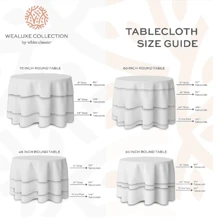 2 Pack White Round Tablecloths 70 Inch For 30-60 Inch Tables 200 GSM Premium Quality Textured Washable Polyester Fabric Table Cloth - White - View 2