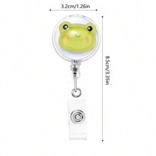 1pc/3pcs/5pcs Cute Cartoon Frog, Rabbit, Bear ID Badge Clip, Retractable Clip-On Name Card Holder Back To School