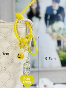 1pc New Fashion Flower Heart Love Car Key Chain Casual Backpack Pendant Holiday Gift - Multicolor - View 2