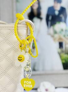 1pc New Fashion Flower Heart Love Car Key Chain Casual Backpack Pendant Holiday Gift - Multicolor - View 1