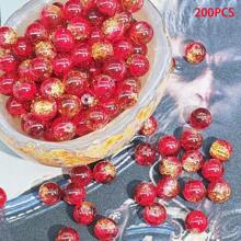 50/100/150/200 hạt thủy tinh nứt màu chuyển sắc - Đỏ & Xanh lá Ombre, dùng làm đồ trang sức DIY, vòng cổ thời trang, vòng tay, hoa tai, dây điện thoại, móc chìa khóa, mặt dây chuyền - Nhiều màu - Xem 20