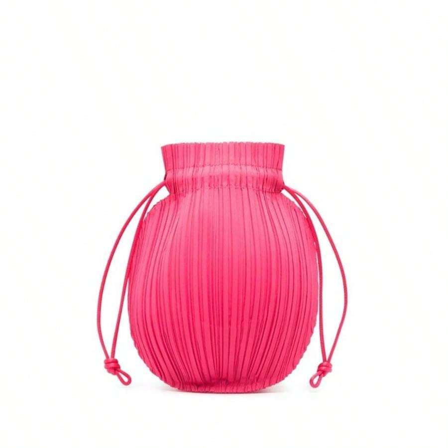 Issey Miyake Coconut Pleated Bucket Bag Pink SHEIN USA