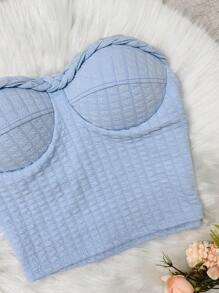 Bubblu Cropped Top With Padding - 淺藍色 - 查看 3