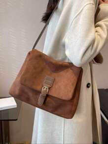 Large Capacity Solid Color Crossbody Bag, Fashion, Perfect For Rodeo Occasion