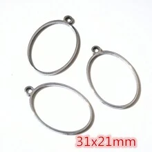 10/20 chiếc 304 thép không gỉ mặt dây chuyền hình học UV Epoxy Resin khung Bezel nhẫn cho DIY làm đồ trang sức phụ kiện phát hiện - màu thép - Xem 15