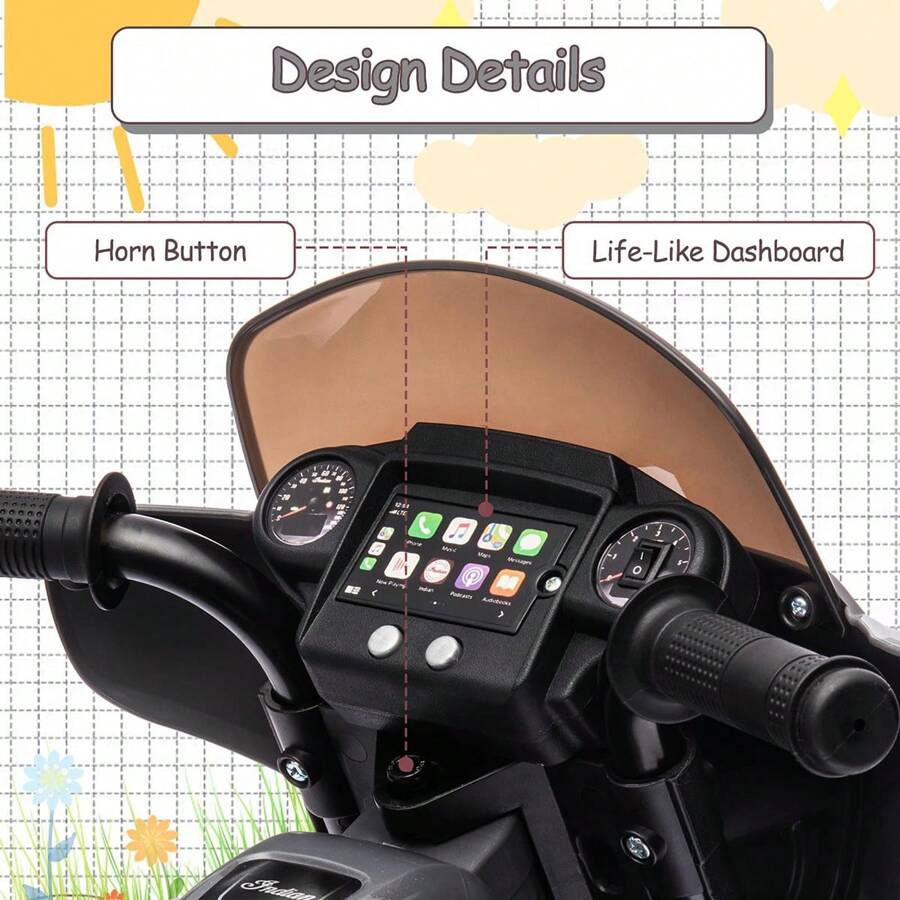 Ride On Motorcycle For Kids, 6V Electric Dirt Bike, License Motorcycle