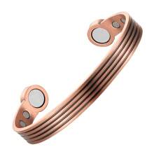 1 pieza Pulsera de cobre puro al 99,99% para mujer, brazalete ajustable, regalo para mujeres, madre, esposa - Bronce - Ver 13