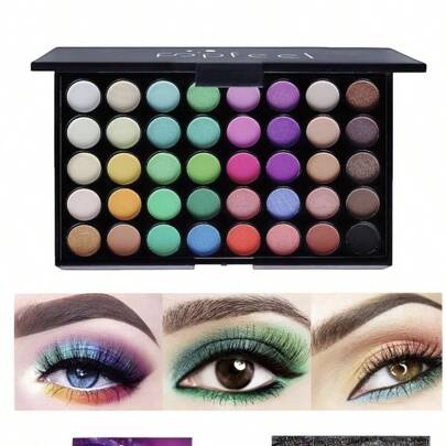 Paleta de Sombras de Ojos Mate | Paleta de Sombras de Ojos Mate nacarado de 40 Colores - Paleta de Sombras de Ojos Grandes, Resistente al Agua y de Colores Naturales, Sombras de Ojos de
