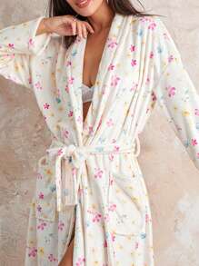 Bata de baño para mujer, bata de felpa suave y cálida, bata larga, camisón de felpa, ropa de dormir, para otoño e invierno, esponjosa