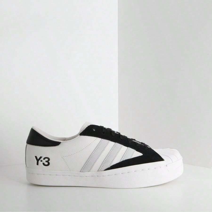 Y-3 Yohji Star Leather Low Top Sneakers Black White - White - View 1