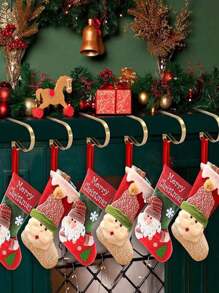 1 móc kim loại trang trí Giáng sinh, giá treo tất cho cây thông Noel, lò sưởi, tủ, đồ trang trí tiệc, chủ đề Giáng sinh và Lễ tạ ơn, Giáng sinh - Nhiều màu - Xem 6