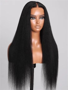 UNICE Hair 5x5 Thin HD BlendAway Lace Closure Glueless Yaki Straight Wig Pre Plucked Pre Cut HD Lace Closure Wigs Yaki Straight Human Hair Closure Wig Bleached Knots Match All Skin Tones 180% Density - SNatural - Xem 4