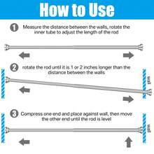 Shower Curtain Rail Extendable Curtain Poles Shower Curtain Pole No Drilling Tension Rods For Curtains Telescopic Curtain Pole Extendable Curtain Rod For Windows, Bathroom, Wardrobe, Door Home Bathroom Decor Fall Decor Bathroom Accessories Back To School - Multicolor - View 5